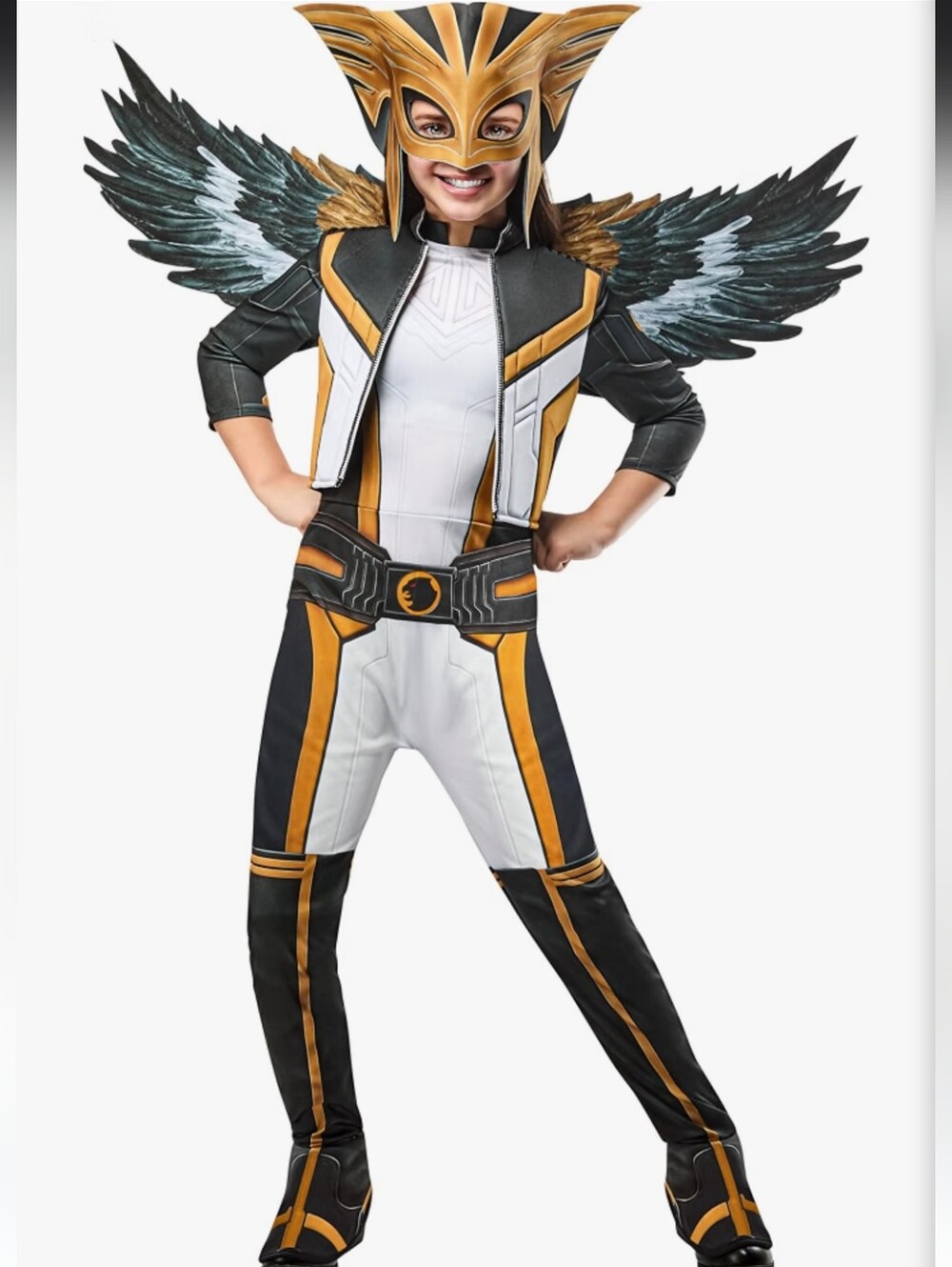 Hawkgirl Kids Superhero Costume - Black, White & Gold